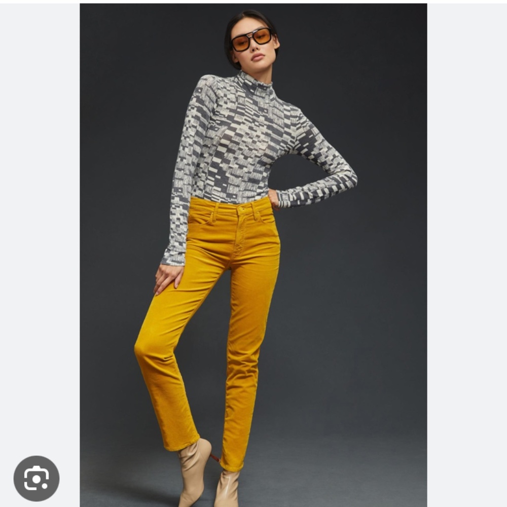 MOTHER The Dazzler Mid-Rise Straight Corduroys